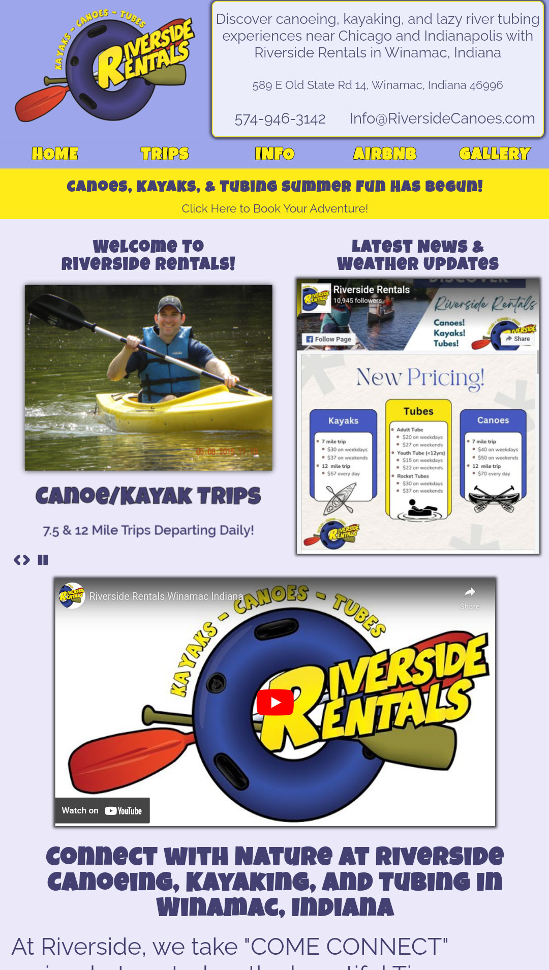 riverside rentals attractions web design indiana